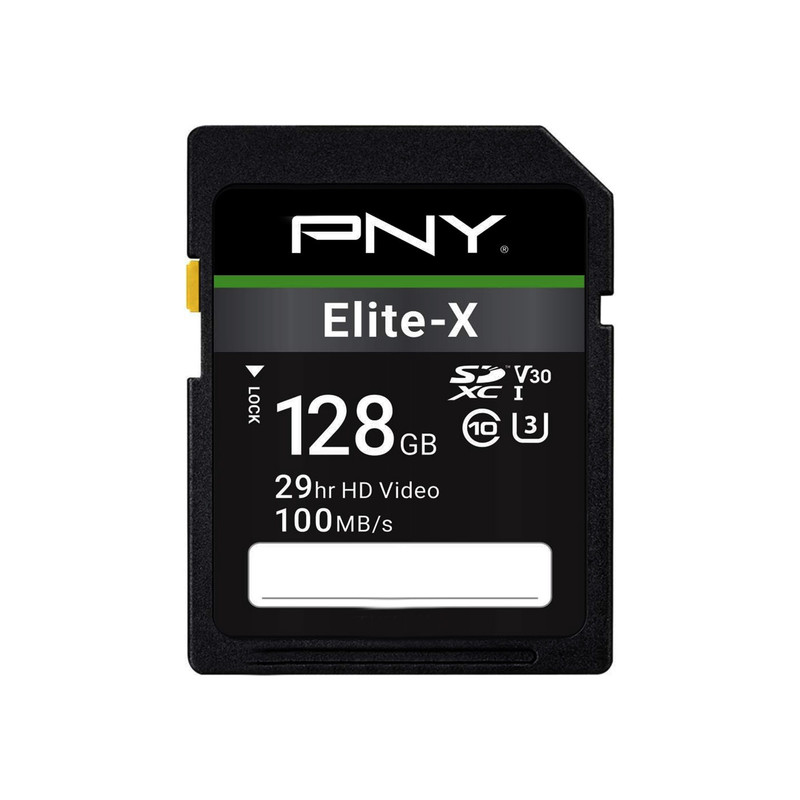 کارت حافظه SDXC پی ان وای مدل Elite-x کلاس 10 استانداردUHS-I U1سرعت 100MB/sظرفیت 128گیگابایت