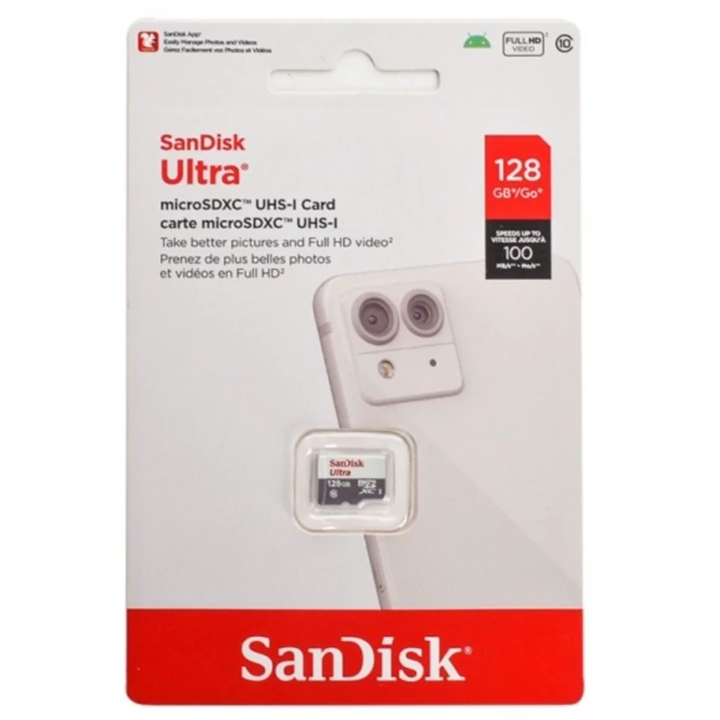 رم موبایل سن دیسک (SanDisk) مدل 128GB Ultra 100MB/S گارانتی آسان سرویس