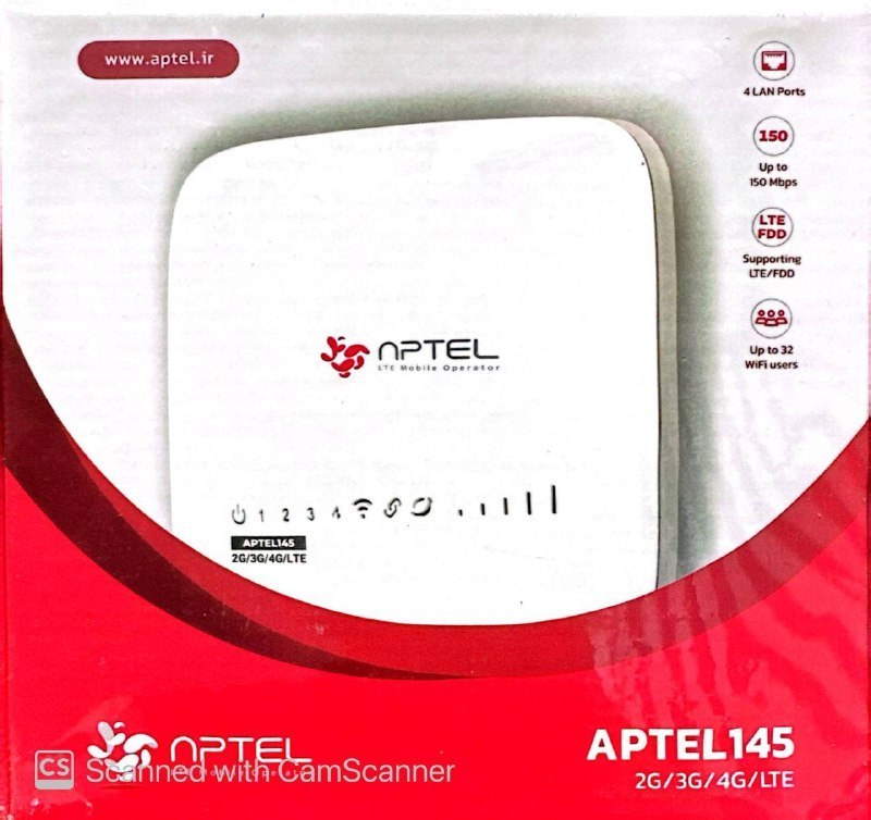 مودم 4G LTE آپتل مدل 145 به همراه سیمکارت و 75 گیگابایت اینترنت 6 ماهه