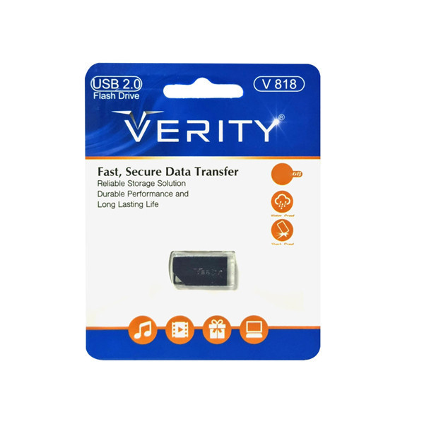 فلش مموری وریتی مدل V818 ظرفیت 16 گیگابایت با سرعت خواندن و نوشتن 480 مگابایت بر ثانیه و مقاومت در برابر خش