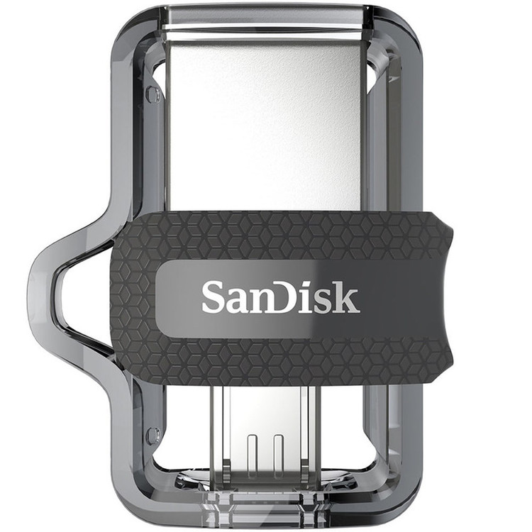 فلش مموری 32 گیگابایت سن دیسک مدل Ultra Dual Drive M3.0 با دو درگاه USB سهنقطهصفر و microUSB، سرعت خواندن تا 150 مگابایت بر ثانیه و اتصال مستقیم به دستگاههای دارای OTG