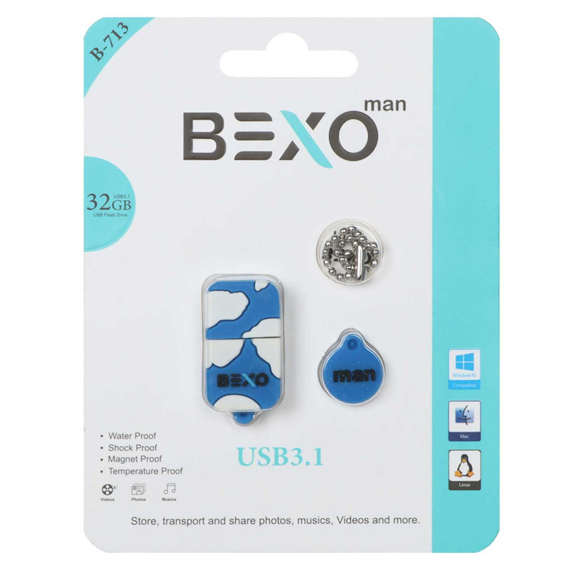 فلش مموری بکسو مدل B-713 ظرفیت 32 گیگابایت با رابط USB3.1