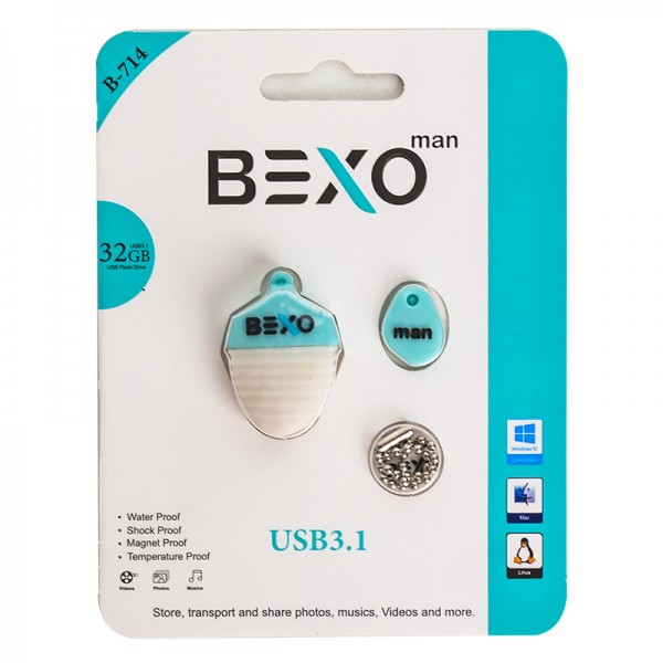 فلش مموری BEXO USB3.1 مدل B-714 ظرفیت 32GB - آبی روشن (گارانتی داده پردازی آواتک)