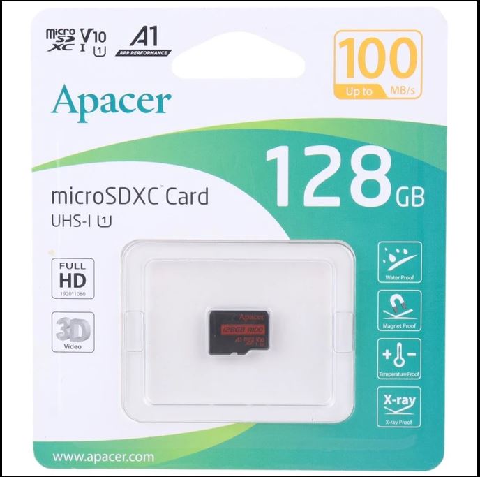 رم موبایل و دوربین اپیسر (Apacer) مدل 128GB AP128GMCSX10UB-R 100MB/s گارانتی متین