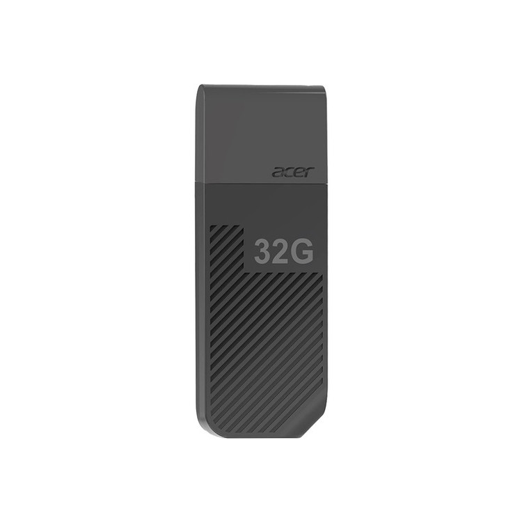 فلش مموری 32 گیگابایتی ایسر مدل UP200 با رابط USB Type-A و استاندارد USB 2.0، بدنه پلاستیکی مقاوم و استانداردهای CE، FCC و BSMI