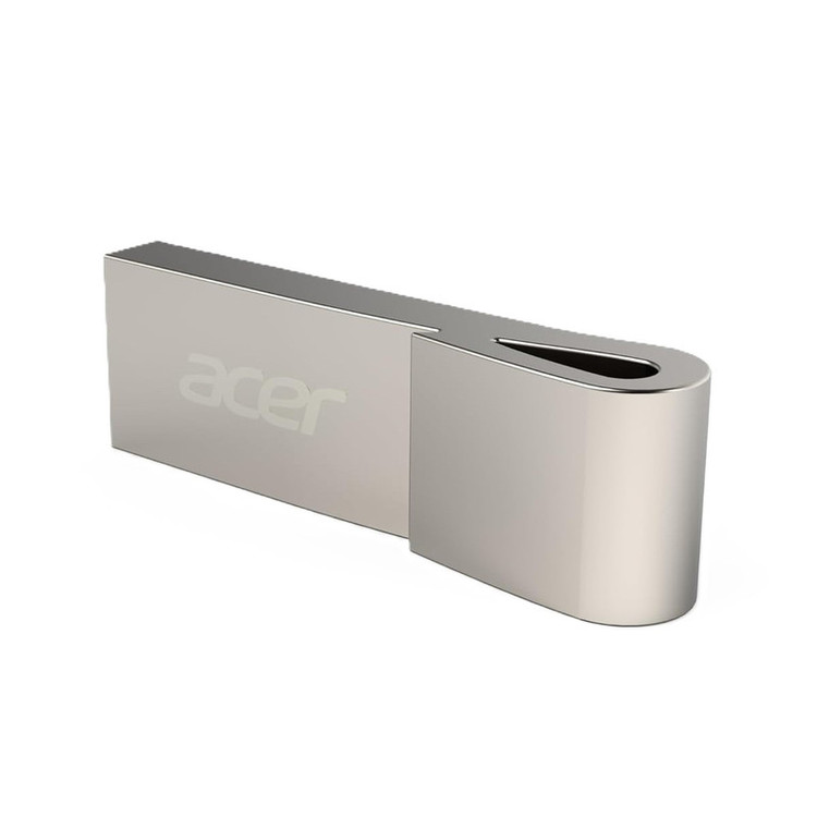 فلش مموری 32 گیگابایتی ایسر مدل UF300، با رابط USB 3.2 Gen1 و USB Type-A، سرعت خواندن 120 و نوشتن 80 مگابایت بر ثانیه، مقاوم در برابر آب، ضربه، شوک و ضدخش، با بدنه فلزی و قابلیت Plug & Play